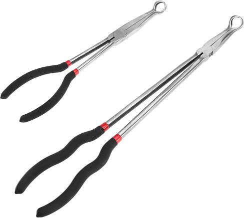 Qwork Offset Spark Place Radival Plier - 5/8 "فتح ، 11" وطول 16 "، طرف إزاحة للبقع الضيقة ، يحمي أحذية الأسلاك in Saudi Arabia