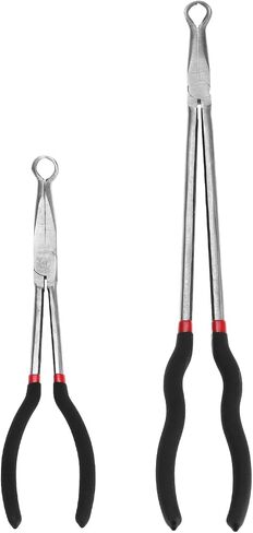 Qwork Offset Spark Place Radival Plier - 5/8 "فتح ، 11" وطول 16 "، طرف إزاحة للبقع الضيقة ، يحمي أحذية الأسلاك in Saudi Arabia