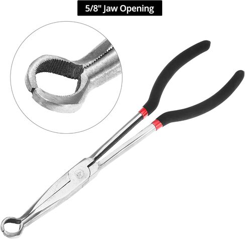 Qwork Offset Spark Place Radival Plier - 5/8 "فتح ، 11" وطول 16 "، طرف إزاحة للبقع الضيقة ، يحمي أحذية الأسلاك in Saudi Arabia