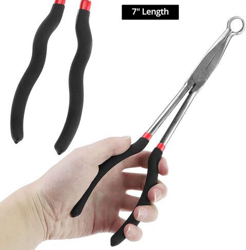 Qwork Offset Spark Place Radival Plier - 5/8 "فتح ، 11" وطول 16 "، طرف إزاحة للبقع الضيقة ، يحمي أحذية الأسلاك in Saudi Arabia