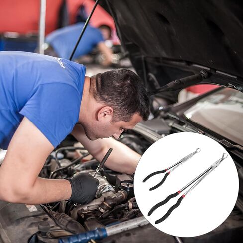 Qwork Offset Spark Place Radival Plier - 5/8 "فتح ، 11" وطول 16 "، طرف إزاحة للبقع الضيقة ، يحمي أحذية الأسلاك in Saudi Arabia