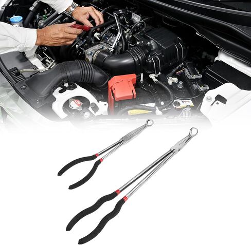 Qwork Offset Spark Place Radival Plier - 5/8 "فتح ، 11" وطول 16 "، طرف إزاحة للبقع الضيقة ، يحمي أحذية الأسلاك in Saudi Arabia