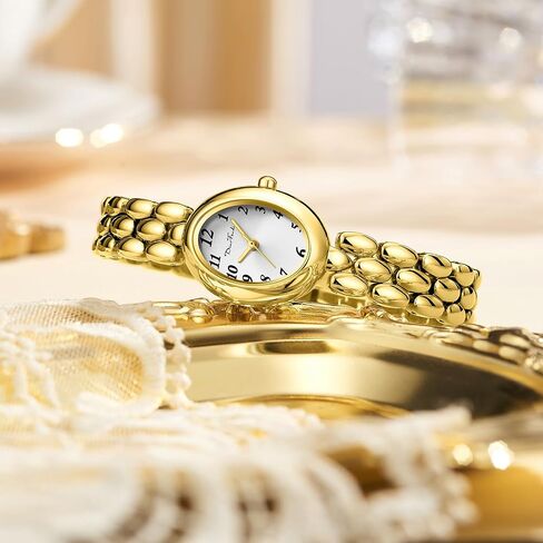 Diaofendi Women’s Gold Quartz Watch Updated Small Luxury Wristwatch with Stainless Steel Band, Stylish Casual Bracelet, and Included Tools in Saudi Arabia