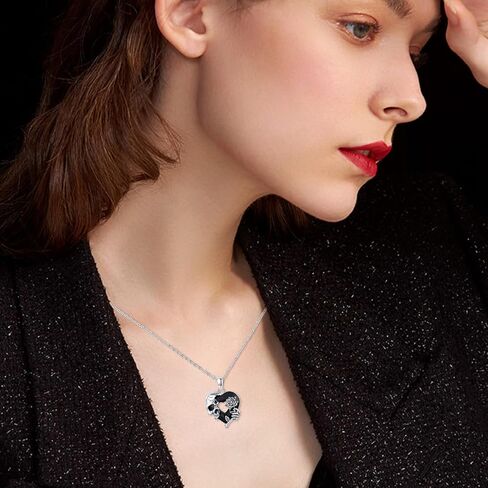 Skull Necklace S925 Sterling Silver Rose Skull Hand Pendant Healing Black Crystal Pendant Gothic Skeleton Necklace Skull Jewelry for Men Women in Kuwait