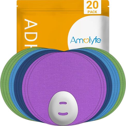 Dexcom G7 Adhesive Patches - 20-Pack Waterproof Dexcom G7 Over Patches, 2 Reusable Bump-Proof Caps, 10-Day CGM Protection, Breathable, Latex-Free and Hypoallergenic Adhesive (Multi-Color B) in Kuwait