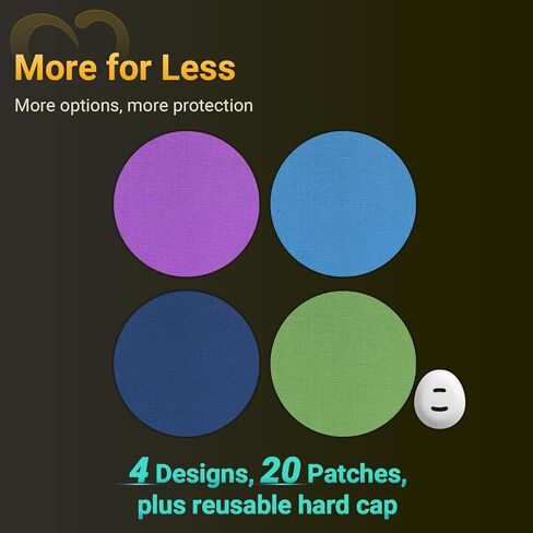 Dexcom G7 Adhesive Patches - 20-Pack Waterproof Dexcom G7 Over Patches, 2 Reusable Bump-Proof Caps, 10-Day CGM Protection, Breathable, Latex-Free and Hypoallergenic Adhesive (Multi-Color B) in Kuwait