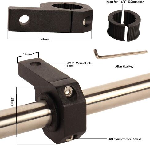 Roll Bar Clamp 1.125 inch (1 1/8"),1.25 inch (1 1/4"),1.5 inch (1 1/2"),Roof Rollcage Holder for LED Light bar,Fog Lights,Wips,Windows,Cube Lights Mount (Pack of 2) in Saudi Arabia