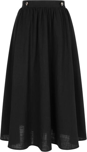 SETA T WIND'S MIDI SKIRT مرنة الخصر خط تنانير غير رسمية تتأرجح تنورة صيفية طويلة مع جيوب in Kuwait