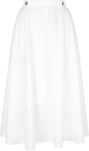 SETA T WIND'S MIDI SKIRT مرنة الخصر خط تنانير غير رسمية تتأرجح تنورة صيفية طويلة مع جيوب in Kuwait