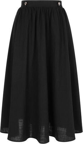 SETA T WIND'S MIDI SKIRT مرنة الخصر خط تنانير غير رسمية تتأرجح تنورة صيفية طويلة مع جيوب in Kuwait