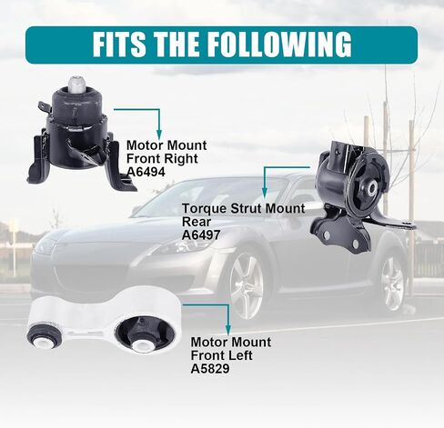 Engine Motor & Transmission Mount Kit 2pcs Compatible with Fits 2004-2009 Mazda 3 2.0L Replace A4405 A4418 in Saudi Arabia