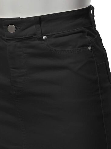 A2Y Women's Slim Fit Rayon Knee Length Unhem Back Slit Denim Jean Pencil Skirt in Kuwait