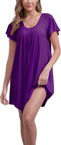 عبوة من 3 قمصان نوم للنساء قميص نوم ناعم بأكمام قصيرة وملابس نوم مطوية in Kuwait