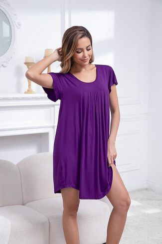 عبوة من 3 قمصان نوم للنساء قميص نوم ناعم بأكمام قصيرة وملابس نوم مطوية in Kuwait