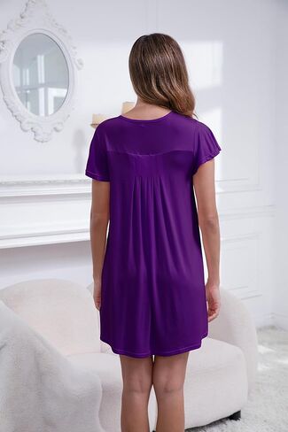 عبوة من 3 قمصان نوم للنساء قميص نوم ناعم بأكمام قصيرة وملابس نوم مطوية in Kuwait