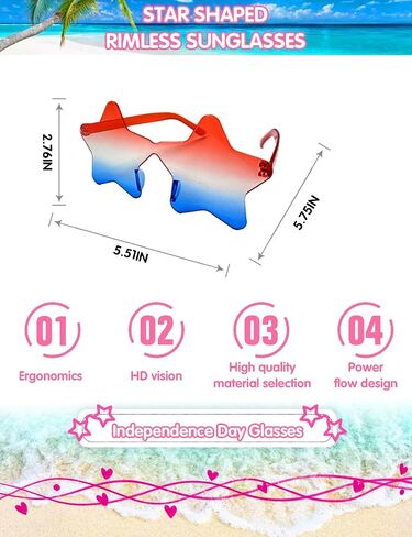 9 Pack Star Kids Sunglasses, Rimless Sunglasses Party Favors, Colorful Sunglasses for Women, Girls, Boys, Unisex Party Glasses Party Supplies for Birthday, Beach, Pool, Outdoors in Saudi Arabia