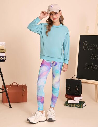 GRACE KARIN Girls Sweatshirt Leggings Set 6-14Y Fall Athletic Outfit Teen Fashion Clothes Set in Saudi Arabia