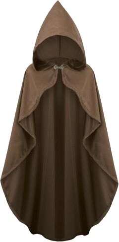 yolsun Renaissance Cloak for Women, Medieval Hooded Cape Halloween Medieval Costume Women Witch Wizard Cloak in Saudi Arabia