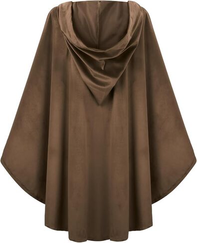 yolsun Renaissance Cloak for Women, Medieval Hooded Cape Halloween Medieval Costume Women Witch Wizard Cloak in Saudi Arabia