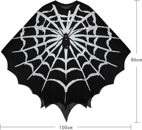 PENINSULA LOVE Halloween Spider Web Poncho Day of The Dead Black Lace Cloak Cosplay Party Costume Cape for Women Men in Saudi Arabia