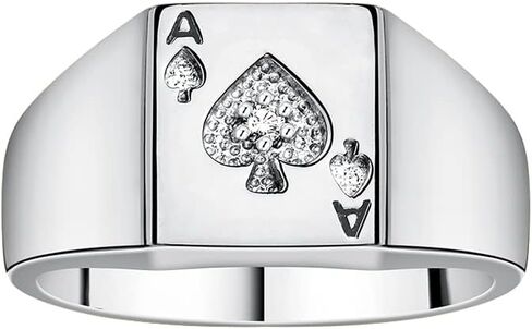 RYLOS 14K GOLD ACE OF POKERS POKER مع الماس-الذهب الأصفر أو الأبيض ، أحجام 6-13 in Saudi Arabia