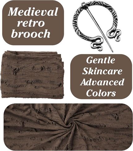 Cosrea Cloak with Hood Desert Wasteland Shawl Hooded with Viking Brooch Medieval Cowl Renaissance Cloak Accessories in Kuwait