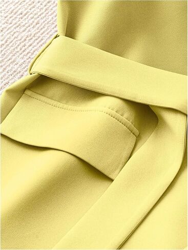 GORGLITTER Women's Belted Blazer Vest Lapel Sleeveless Elegant Dressy Blazer Jacket in Saudi Arabia