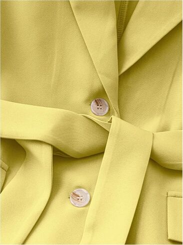 GORGLITTER Women's Belted Blazer Vest Lapel Sleeveless Elegant Dressy Blazer Jacket in Saudi Arabia
