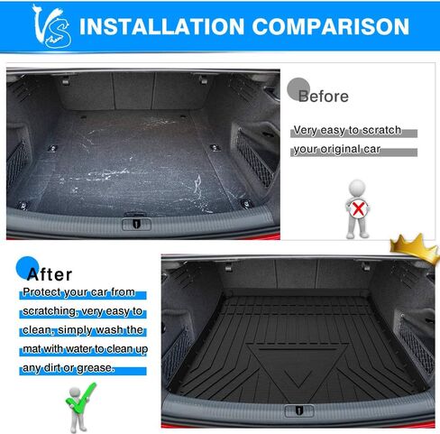 بطانة Cartist Cargo متوافقة مع Hyundai Elantra 2021 2022 2023 (غير هجينة وهجينة وElantra N) سجادة صندوق خلفي لجميع الأحوال الجوية مقاومة للماء باللون الأسود TPE (لا تناسب موديلات Elantra GT)... in Saudi Arabia