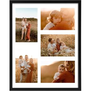 PHAREGE 4 حزمة إطار صورة مجمعة 5x7 5 فتحات، 12x15 إطار ملصق أسود مجموعة من 4، عرض صور زفاف عائلية أفقية أو عمودية على الحائط in Kuwait