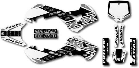 رسومات Shift الرمادية تناسب 00-09 Kawasaki KLX 110 ملصق مجموعة الرسومات KLX110 in Kuwait