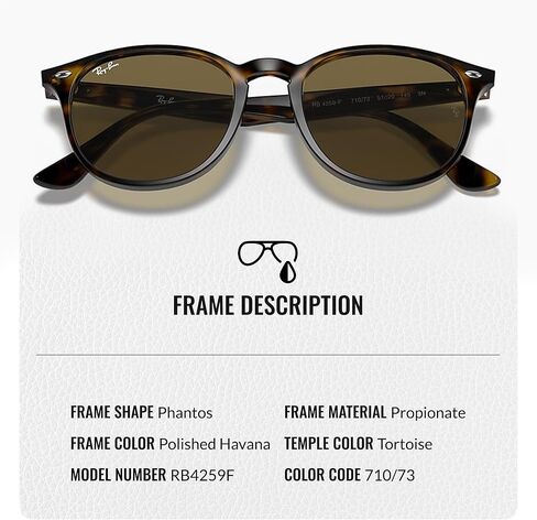 Ray-Ban RB4259 Phantos Shape Sunglasses With Eyewear Kit Bundle - High Bridge Fit - Ideal Formal and Casual Wear Retro Sunglasses in Saudi Arabia