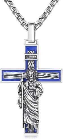 St Dymphna Necklace for Men Women,925 Sterling Silver St Dymphna Necklace Religious Protector Amulet St Dymphna Medal Jewelry Catholic Gife for Men Women in Kuwait