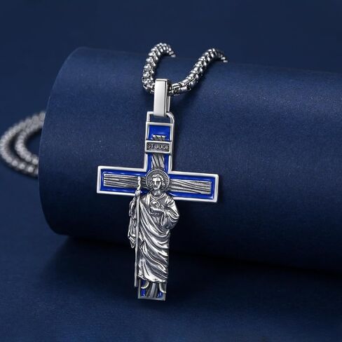 St Dymphna Necklace for Men Women,925 Sterling Silver St Dymphna Necklace Religious Protector Amulet St Dymphna Medal Jewelry Catholic Gife for Men Women in Kuwait