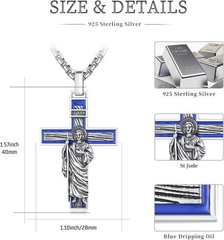 St Dymphna Necklace for Men Women,925 Sterling Silver St Dymphna Necklace Religious Protector Amulet St Dymphna Medal Jewelry Catholic Gife for Men Women in Kuwait