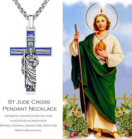 St Dymphna Necklace for Men Women,925 Sterling Silver St Dymphna Necklace Religious Protector Amulet St Dymphna Medal Jewelry Catholic Gife for Men Women in Kuwait