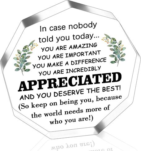 Thank You Appreciation Gifts For Women Boss Teacher Best Special Friend Gifts Stocking Stuffers Thanksgiving Decor Acrylic Plaque Paperweight in Kuwait