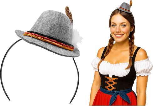 Nicky Bigs Novelties Oktoberfest Headbands Hats Mini Mini Abine Hats مع زي ريش البيرة Lederhosen in Saudi Arabia