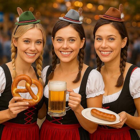 Nicky Bigs Novelties Oktoberfest Headbands Hats Mini Mini Abine Hats مع زي ريش البيرة Lederhosen in Saudi Arabia