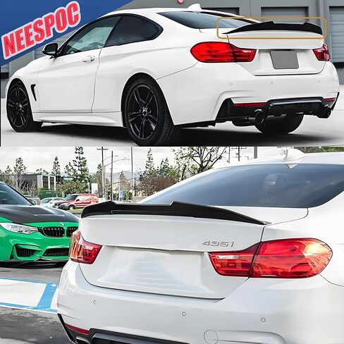 جناح المفسد الجذع الخلفي متوافق مع BMW F32 4 Series 428i/ 430i/ 435i/ 440i/ M4 2-Door Coupe 2014-2020 ، Gloss Black PSM Duckbill Decklid Lip Accessories in Saudi Arabia