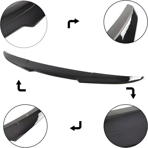 جناح المفسد الجذع الخلفي متوافق مع BMW F32 4 Series 428i/ 430i/ 435i/ 440i/ M4 2-Door Coupe 2014-2020 ، Gloss Black PSM Duckbill Decklid Lip Accessories in Saudi Arabia