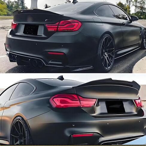 جناح المفسد الجذع الخلفي متوافق مع BMW F32 4 Series 428i/ 430i/ 435i/ 440i/ M4 2-Door Coupe 2014-2020 ، Gloss Black PSM Duckbill Decklid Lip Accessories in Saudi Arabia