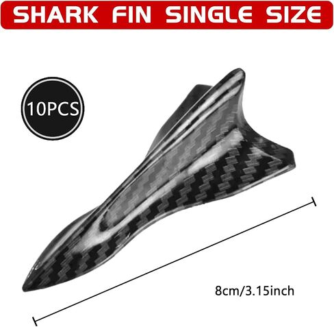 10PCS Self-Adhesive Car Diffuser Shark Fin Kit, Waterproof Air Vortex Generator, Compatible with Pointed Spoiler Roof Wing Car Exterior Decoration Accessories Universal for Most Cars (Carbon) in Kuwait