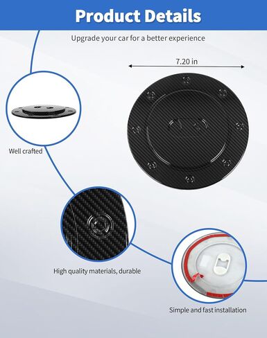 Black Fuel Tank Filler Cap Cover Decoration for 2007-2013 Chevy Avalanche Suburban Tahoe & GMC Yukon Fuel Gas Tank Cap Door Cover(B) in Saudi Arabia