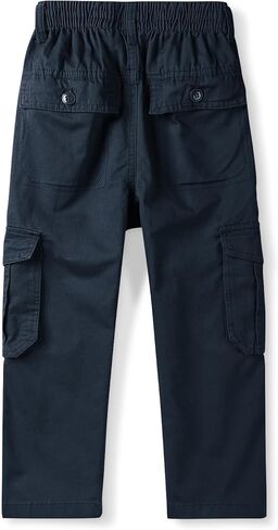 Men's&Boys Cargo Pants Elastic Waist Casual Relaxed Fit Hiking Pull on Jogging Stretch Trousers with Multi-Pockets in Kuwait