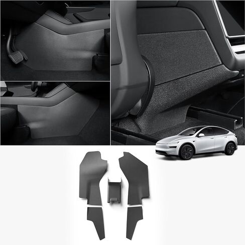 LUCKEASY 5pc Front & Rear Center Console Anti-Kick Pad for Tesla Model Y Juniper 2026 2025 New Durable TPE Black Scratch-Proof Removable for Model Y Accessories in Saudi Arabia