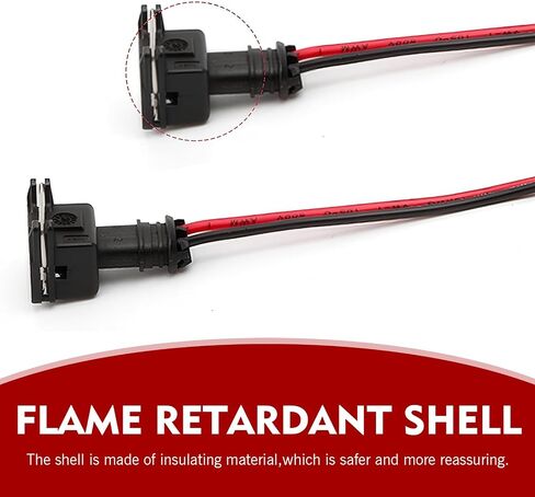 4 PCS CSpecification Fuel Injector Wiring Harness, Copper Core Plug, with Extended Tail Wiring Harness, Universal for Most Cars (Black) in Saudi Arabia