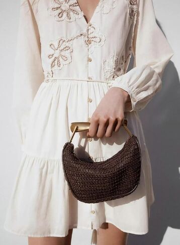 Bohemia Straw Beach Bag Women Macrame Shoulder Hobo Tote Handbag Travel Summer Beach Bags Top-handle Crossbody Purse 2025 in Kuwait