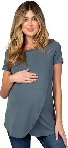 PinkBlush Layered Wrap Front Maternity Nursing Top in Kuwait