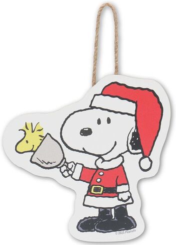 Peanuts Snoopy and Woodstock Warm Wishes Winter Hanging Wood Wall Decor - Fun Snoopy Christmas Sign for Home Decorating in Kuwait